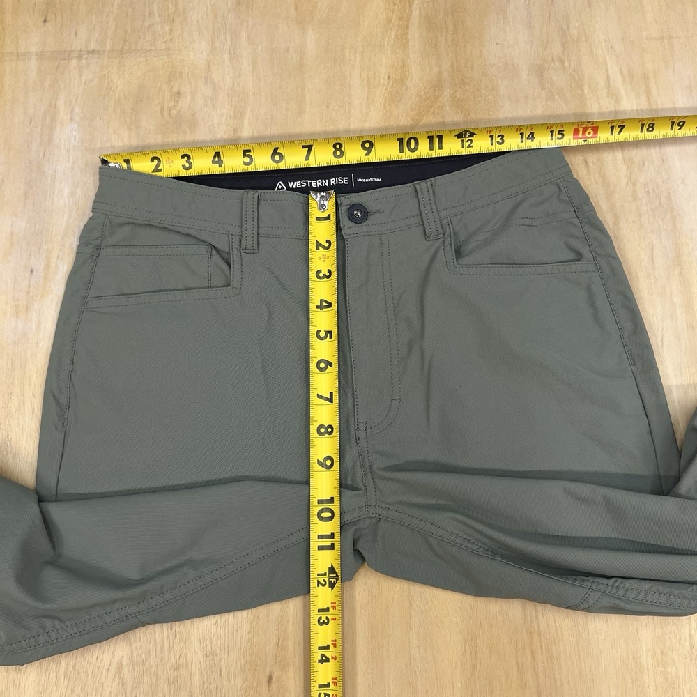 Western Rise Evolution Chino Pants Mens 31x31 Slim Fit Straight Leg‎ Green - Picture 9 of 13